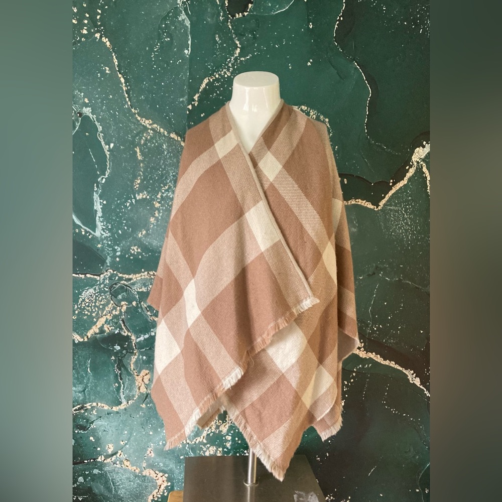 *HP* Uniqlo, Oversized Plaid Poncho, OS - Picture 1 of 7